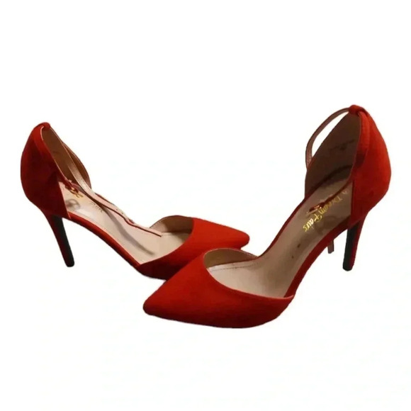 Dream Pairs Red Strappy Closed Pointed Toe  High Heels Size 8.5 - Picture 4 of 12
